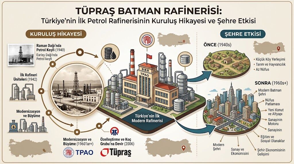 Tüpraş Batman Rafinerisi: Türkiye’nin İlk Petrol Rafinerisinin Kuruluş Hikayesi ve Şehre Etkisi