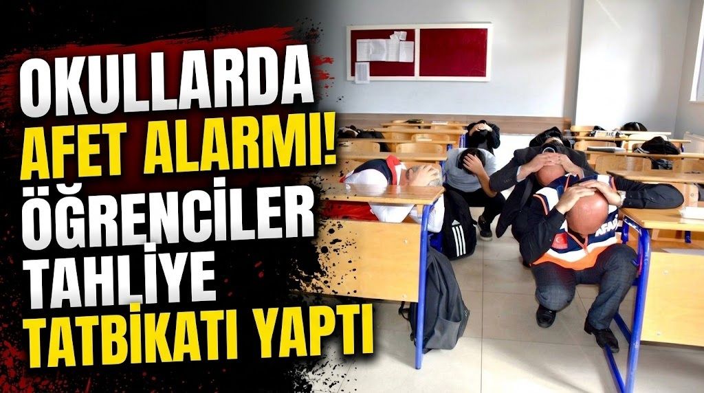 Okullarda afet alarmı! Öğrenciler tahliye tatbikatı yaptı