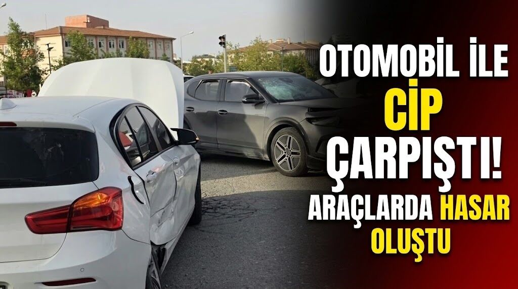Otomobil ile cip çarpıştı! Araçlarda hasar oluştu