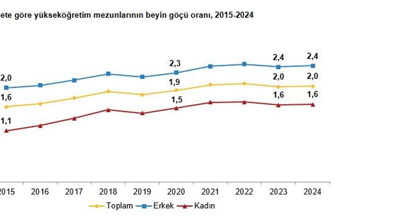 Yükseköğretim mezunlarının beyin göçü oranı sabit kaldı