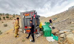 Şırnak'ta tır şarampole devrildi: Şoför ağır yaralandı
