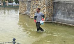 HAVUZ VE ŞELALELERİN BAKIMI ARALIKSIZ SÜRÜYOR