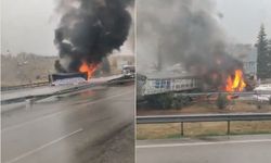 Gaziantep zincirleme kaza: 3 tır yandı