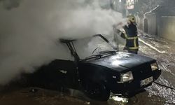 Batman’da Park Halindeki Otomobil Küle Döndü