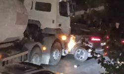 Beton Mikseri Otomobili Metrelerce Sürükledi: 1 Yaralı