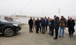 Parke taşı döşeme çalışmaları incelendi