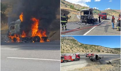 Bingöl-Diyarbakır karayolunda korkutan yangın