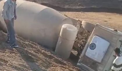 Batman'da beton mikseri devrildi:1 yaralı
