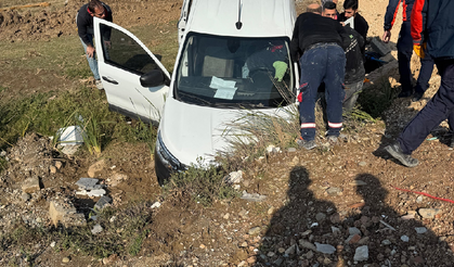 Batman'da hafif ticari araç kanala düştü