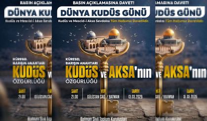 Batman'da "Dünya Kudüs Günü" için basın açıklaması yapılacak