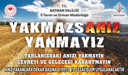 Belediyesi'nden Hayati Uyarı: "Anız Yakma, Geleceğini Yakma"