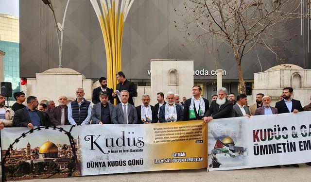 Batman'da 'Dünya Kudüs Günü'nde Kudüs'e destek için İsrail Protesto edildi