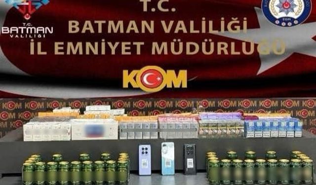 Batman'da kaçak Sigara, Viski ve Telefon Ele Geçirildi!