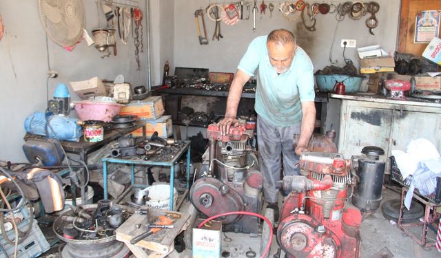 Yarım Asırlık Tecrübesiyle Sulama Motorlarını Tamir Ediyor