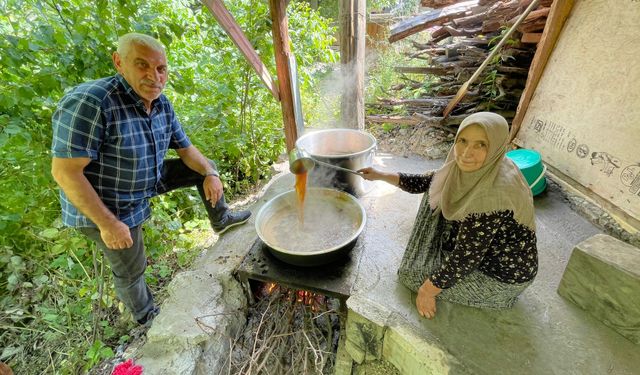 Asırlık dut pekmezi geleneği yaşatılıyor
