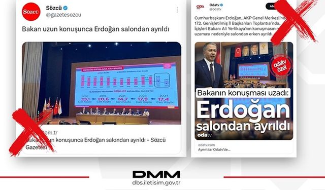 Cumhurbaşkanı Erdoğan'ın toplantıyı erken terk etmesiyle ilgili iddialara DMM'den açıklama