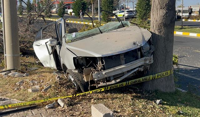 Ağaca çarpan otomobil ikiye bölündü: 2 ölü, 1 yaralı