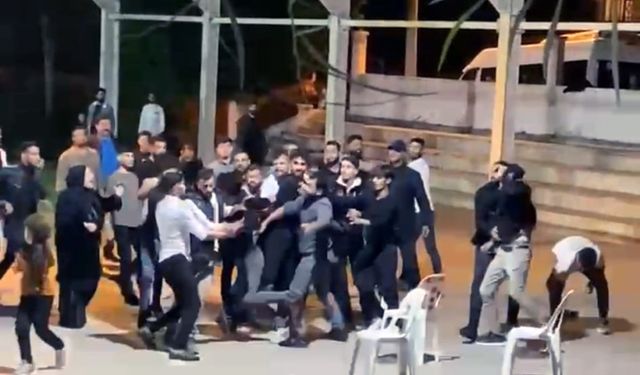 Düğündeki kavgada sandalyeler havada uçuştu