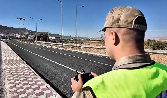 Gercüş’te drone destekli trafik denetimi