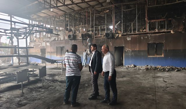 HÜDA PAR'dan yanan fabrikaya geçmiş olsun ziyareti