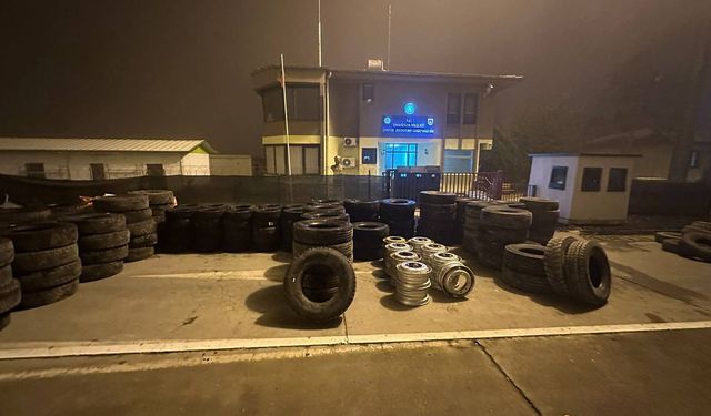 211 kaçak kamyon lastiği ele geçirildi