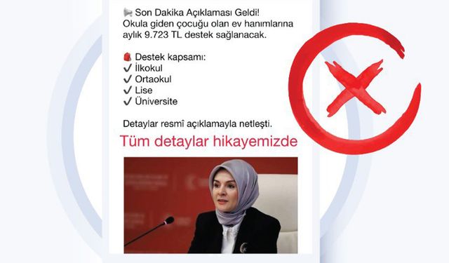 Okula giden çocuğu olan ev hanımlarına destek iddialarına yalanlama