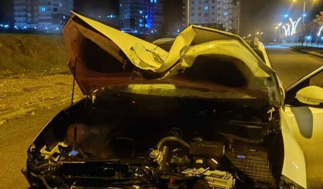 Direksiyon hakimiyetini kaybeden sürücü kaza yaptı