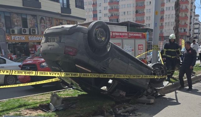 Batman’da Kontrolden Çıkan Araç Takla Attı