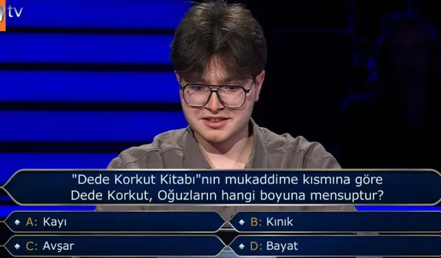 Kim Milyoner Olmak İster "Dede Korkut Kitabı"nın mukaddime kısmına göre Dede Korkut, Oğuzların hangi boyuna mensuptur?