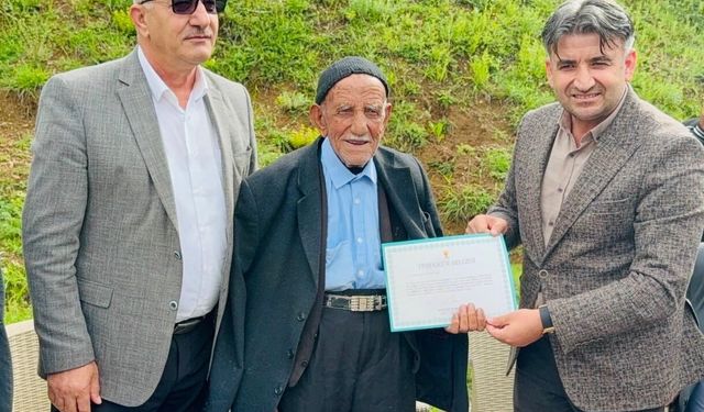Erdoğan İmzalı Teşekkür Belgesiyle Anlamlı Vefa