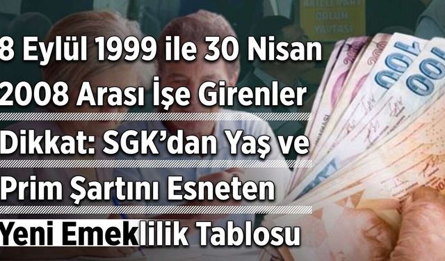 EYT'yi Kaçıranlara Dev Reform! 1999-2008 Arası Girişliler İçin Kademeli Emeklilik Tablosu Sızdı