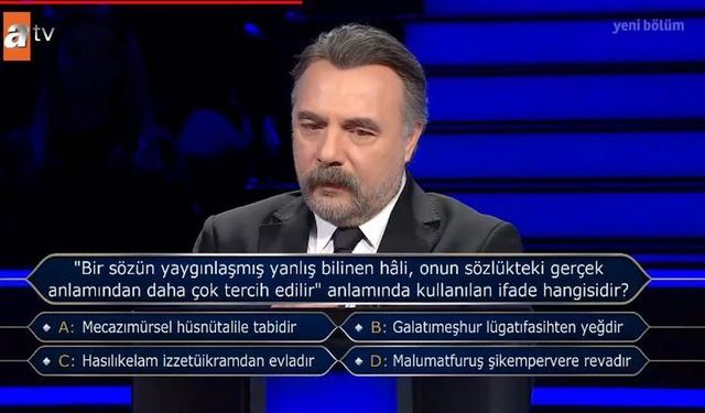 "Bir sözün yaygınlaşmış yanlış bilinen hâli, onun sözlükteki gerçek anlamından daha çok tercih edilir" anlamında kullanılan ifade hangisidir?