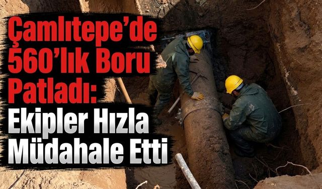 Çamlıtepe’de 560’lık Boru Patladı: Ekipler Hızla Müdahale Etti