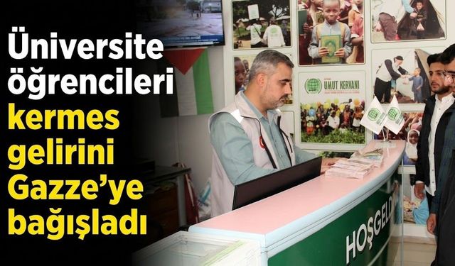 Üniversite öğrencileri kermes gelirini Gazze'ye bağışladı