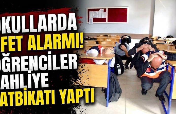 Okullarda afet alarmı! Öğrenciler tahliye tatbikatı yaptı