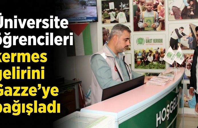 Üniversite öğrencileri kermes gelirini Gazze'ye bağışladı