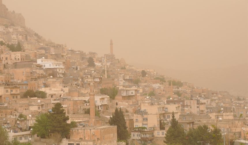 Mardin'de toz taşınımı, araçlar tozla kaplandı