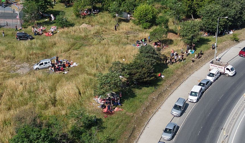 Kaçak kurban kesimi havadan görüntülendi