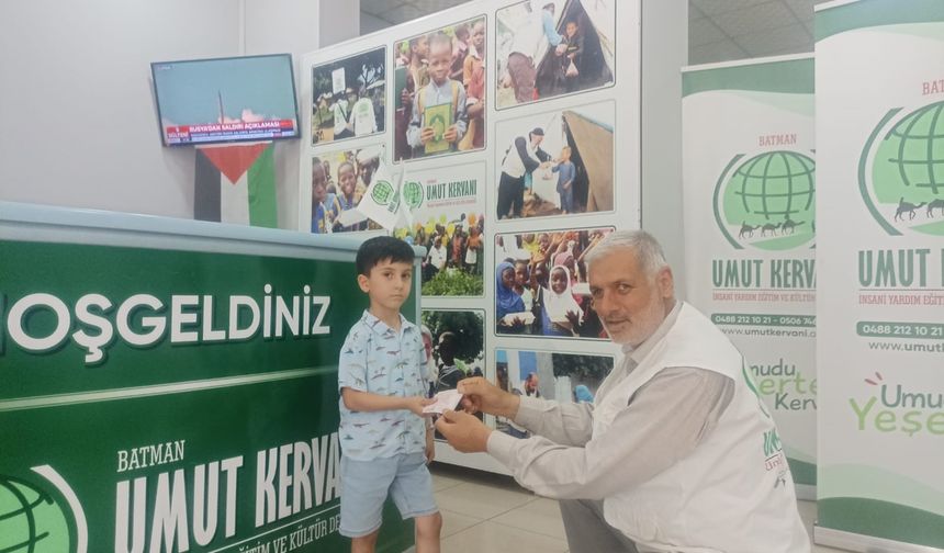 Minik yürekten Filistin'e büyük destek