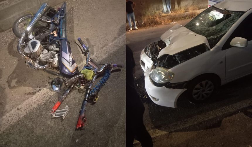 Otomobille çarpışan motosikletli ağır yaralandı