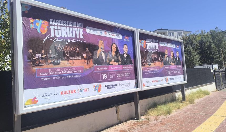 Kardeşliğin Adı Türkiye Konseri Salı Günü Atatürk Parkında