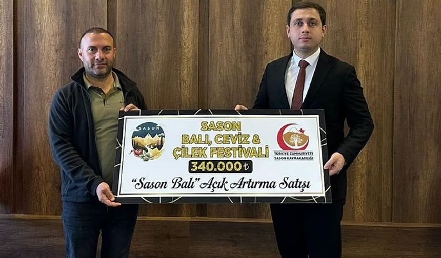 340 Bin TL'lik Sason Balı! Festivale Damga Vuran Rekor Destek