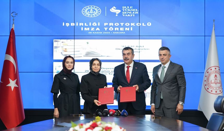 MEB ile Şule Yüksel Şenler Vakfı arasında 'kütüphane' protokolü