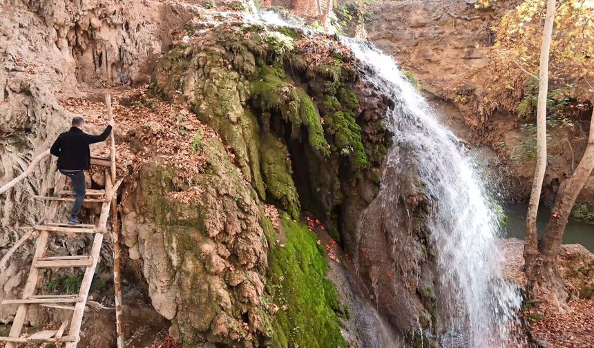 Mardin’in saklı cenneti Yardere Şelalesi’nden sonbaharda kartpostallık görüntüler