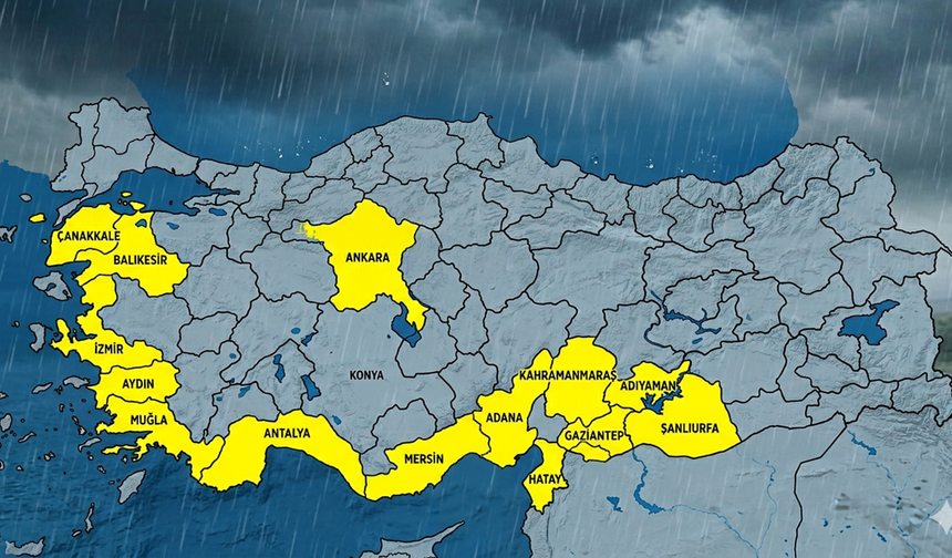16 İl İçin Sarı Kod Uyarısı! Meteoroloji'den Kuvvetli Yağış ve Fırtına Alarmı