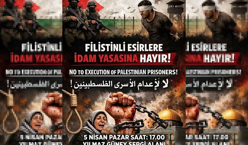 Batman'da Filistinli esirlere idam yasasına karşı kitlesel açıklama