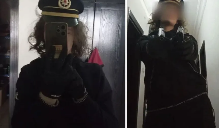 Okul Saldırganının Yeni Görüntüleri Ortaya Çıktı! Polis Şapkası ve Silahlarla Poz Vermiş