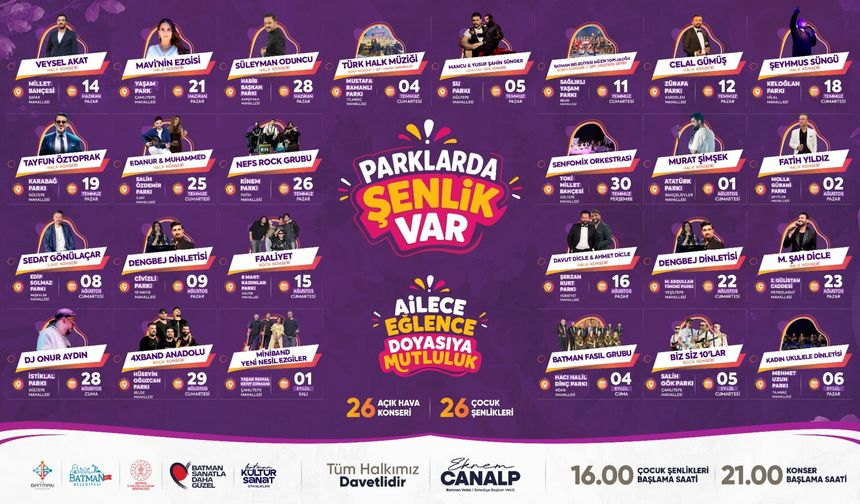 26 Parkta Yaz Coşkusu Başlıyor