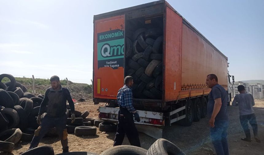 38 tır dolusu atık lastik ekonomiye kazandırıldı