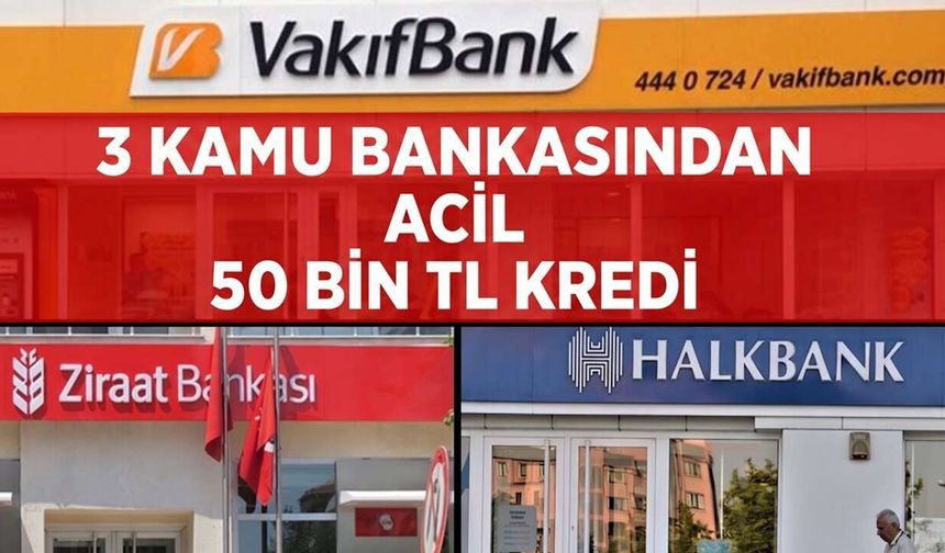Kamu Bankasından Dev Adım: 50 Bin TL Acil İhtiyaç Kredisi Destek Paketi Başladı